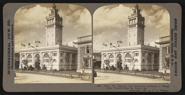 Plain yet elegant San Francisco building Model City World's Fair St- Old Photo