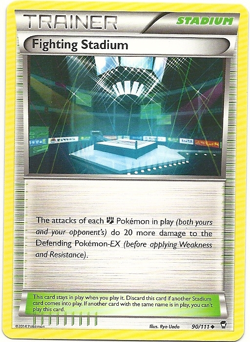 4x FIGHTING STADIUM 90/111 FURIOUS FISTS Pokemon Card HTF Uncommon Trainer MINT
