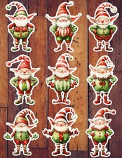 Jolly Little Elf Vinyl Die Cut Stickers Set Scrapbooking Laptop Waterbottle