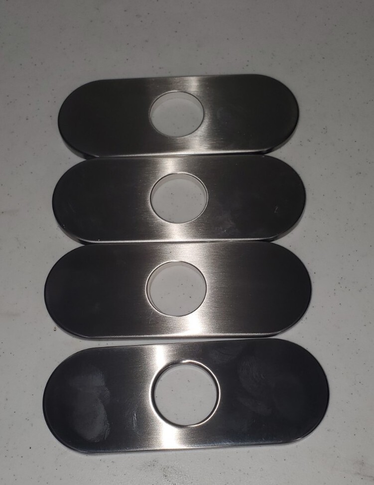 Lot of 4- 6 inch Bathroom Brushed Nickel Faucet Base Plate 