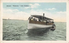 SHIP SS WESTOVER Steamboat Lake Cadillac MI 1908 popular large Wooden Steamer! 1