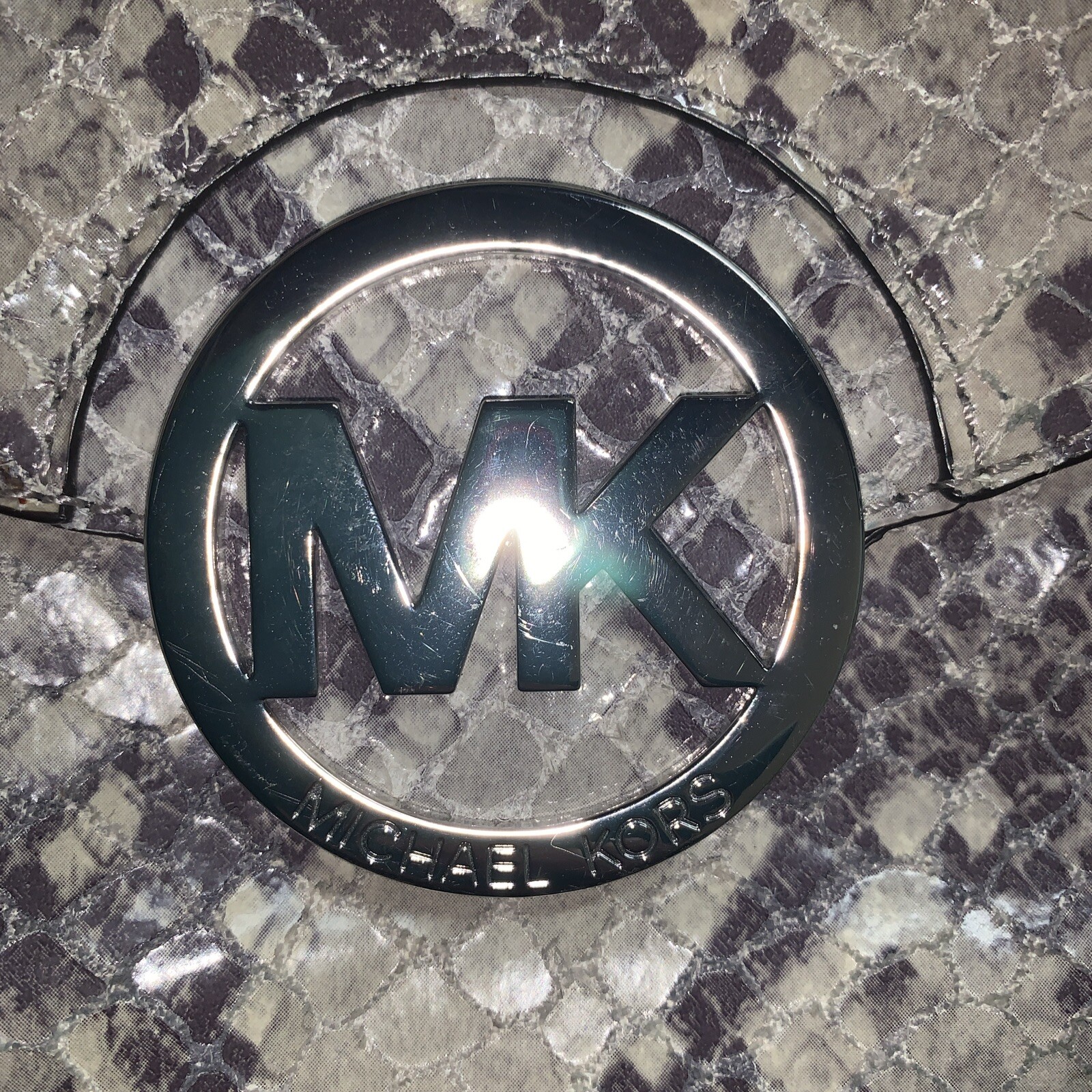 MICHAEL KORS FULTON Python print Grey Small  Cros… - image 8