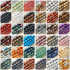 Natural Gemstone Smooth Round Loose Beads 15"  4mm 6mm 8mm 10mm 12mm