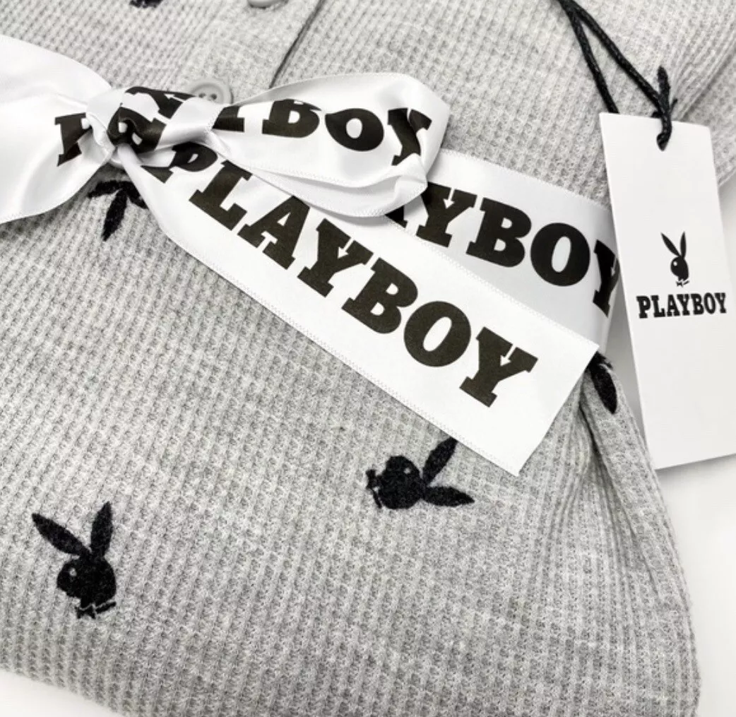 Authentic PLAYBOY Thermal Pajama Set Gift For Her Free NWT Small S