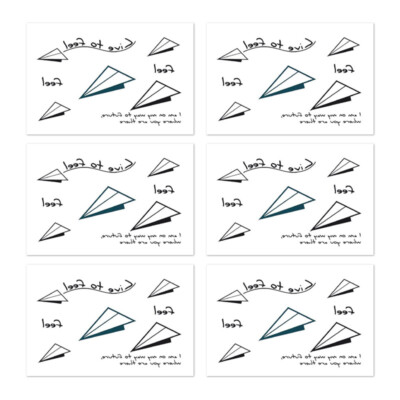 6-sheet Paper Plane Tattoo Temporary Minimalist Paper Airplane Temporary Tattoos