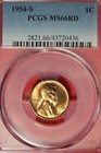 1954 S- PCGS MS66RD LINCOLN WHEAT CENT #B48762 — photo 1