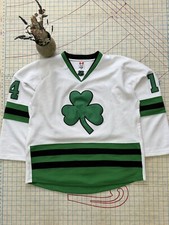 Vintage Toronto Maple Leafs St Pats White And Green Hockey Jersey Fight Strap