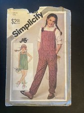 Simplicity 5688 Pattern Jumpsuit Size Girls 8 Precut Vintage 1982 Pull On
