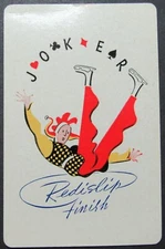 Redislip Finish Joker Single Swap Playing Card Diamond Crystal Salt Ad on Back