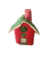 vintage quilted tissue box cover  handmade cottagecore shabby chic Christmas