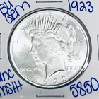 1923 BU UNCIRCULATED SILVER PEACE DOLLAR AUTHENTIC U.S. MINT FREE SHIPPING 5850