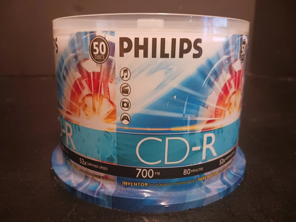 NEW Philips CD-R 50 Pack 700 MB 80 Min 52x Factory Sealed Blank Discs - Image 4 of 4