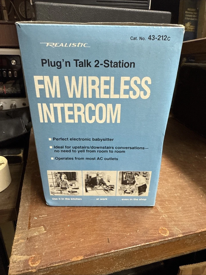 Vintage Realistic Plug'n Talk 2 Station FM Wireless Intercom 43-212A Open Box - Image 2 of 4