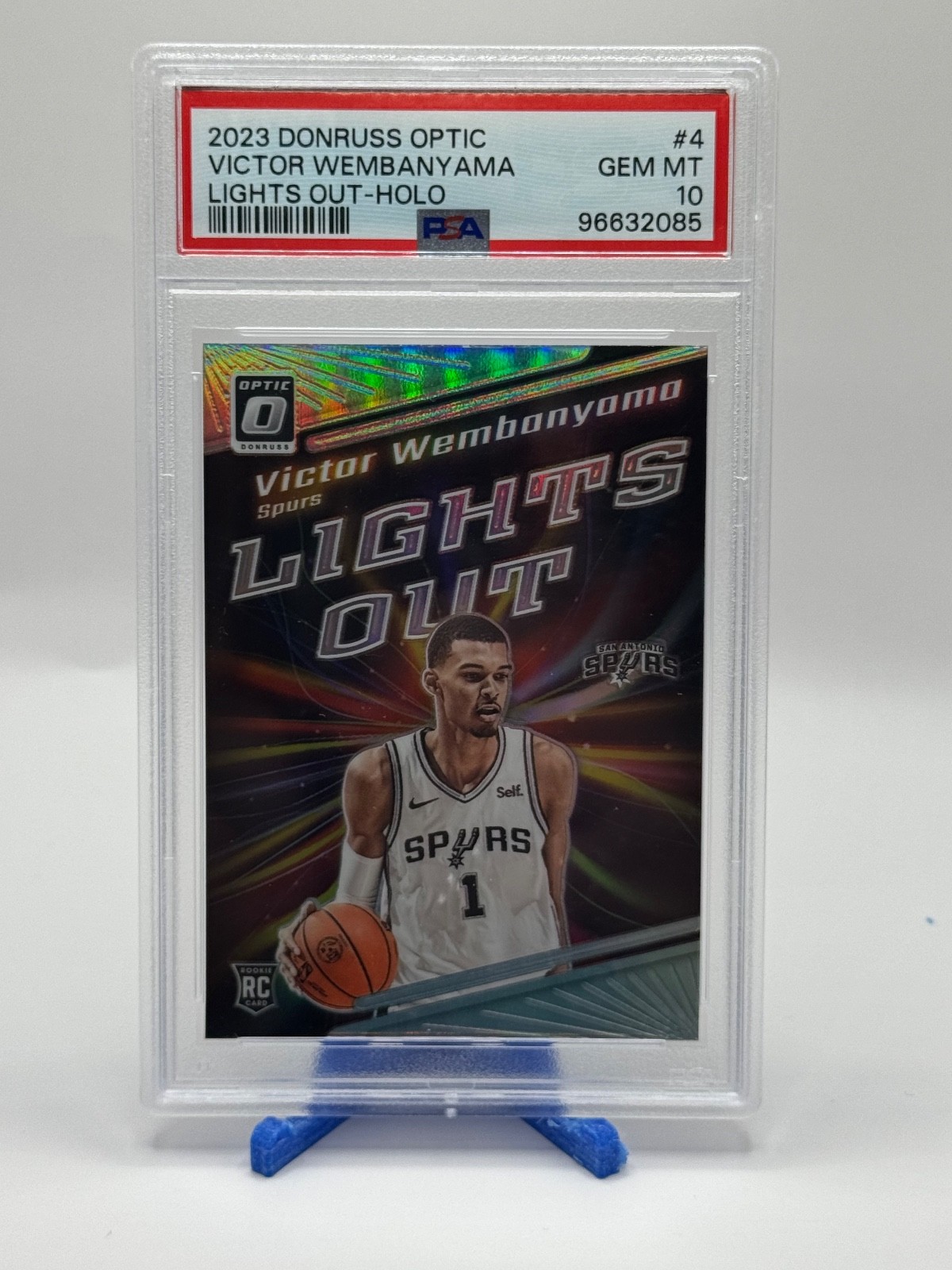 2023 -24 Donruss Optic Victor Wembanyama Lights Out HOLO PSA 10 GEM MINT ROOKIE
