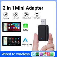 2-IN-1 Wired to Wireless Carplay Adapter CarPlay Android Auto Mirror Link BK