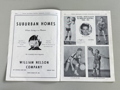 Vintage 1946 College Basketball National Tournament Program Kansas City signiert - Bild 7 von 13