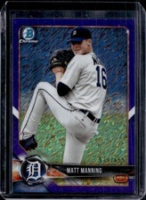 2018 Bowman Chrome Matt Manning Prospects Purple Shimmer Refractor #/655 Tigers
