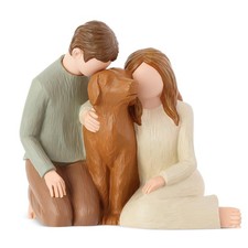 Couple With Dog Figurines Ornaments We Are A Family Memorials Statue Gift