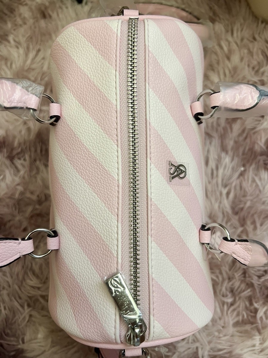 Victoria's Secret Pink & White Iconic Heritage Stripe Mini Duffel