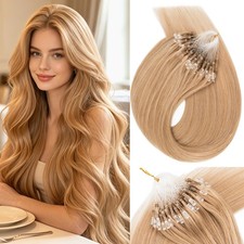 Micro Loop Bread Hair Extensions 50s/100s Real Human Hair Invisible Micro Links