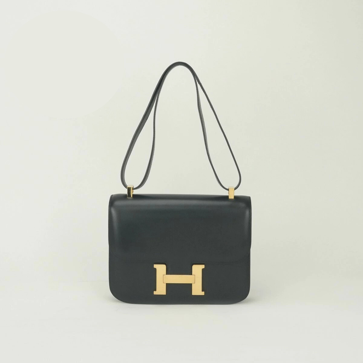 Hermes Constance 23 Shoulder Bag Box Calf Leather Black Gold-tone Hardware 99