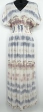 Gypsie And Moondust Womens Tie Dye Maxi Dress Small White Beachy Elastic Waist
