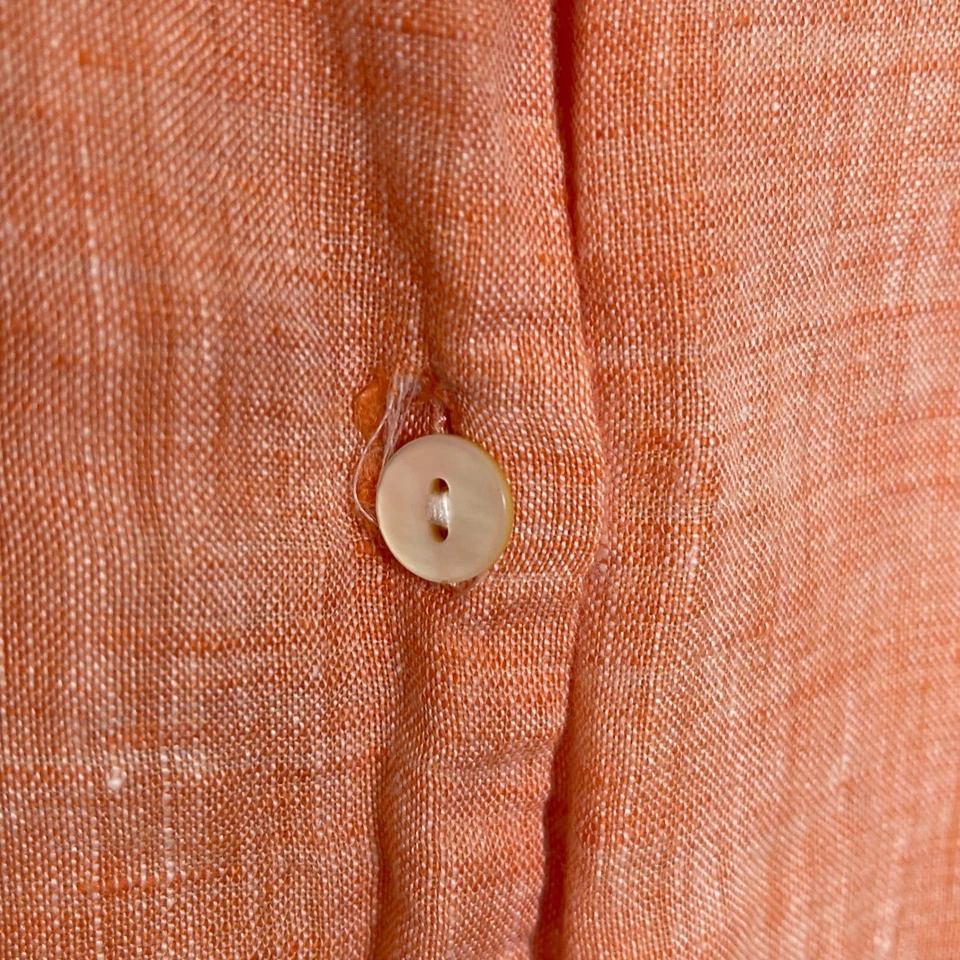 Camisa esencial de lino Jill Love coral naranja con botones para mujer XL boho Foto 3 de 4