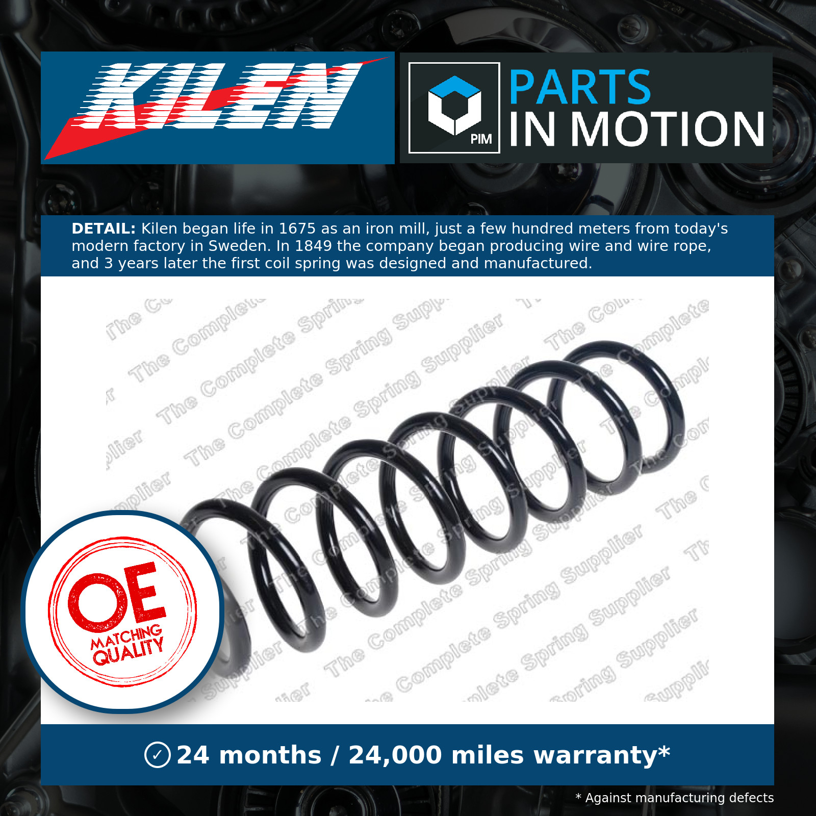Coil Spring Front 11142 Kilen Suspension 31336858421 Genuine Quality Guaranteed