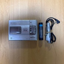 Sony MZ-R50 MD Walkman Recorder Silver For Parts Repair Battery Earphones