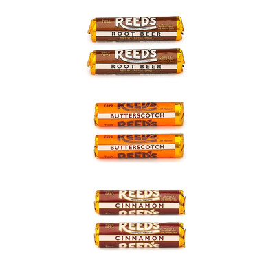 Reed S Candy Rolls | Pack of Two Butterscotch + Two Cinnamon + Two Root Beer Rol