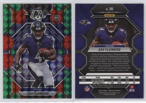 2023 Panini Mosaic Rookies Choice Red & Green Prizm Zay Flowers #380 Rookie RC