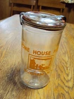 Vintage Glass Vacuum Seal Sour Cream Jar Milk Bottle Stone House Farm Durham NH