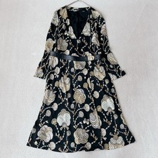 Rare✨GUCCI long dress cachecoeur belt shell pattern black 36