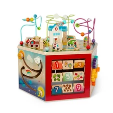 – Wooden Activity Cube – City – Themed Activity Center – Educational Toys – W...