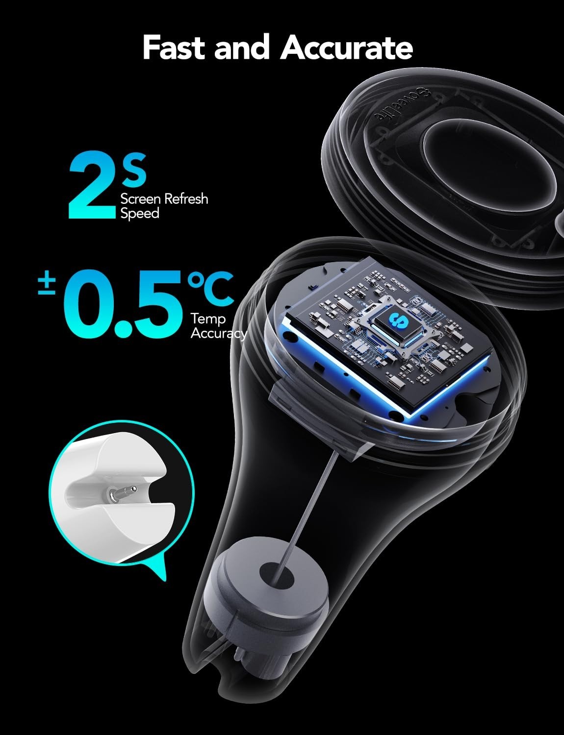 GoveeLife Smart Digital Pool Thermometer Wireless App Easy Read, WiFi