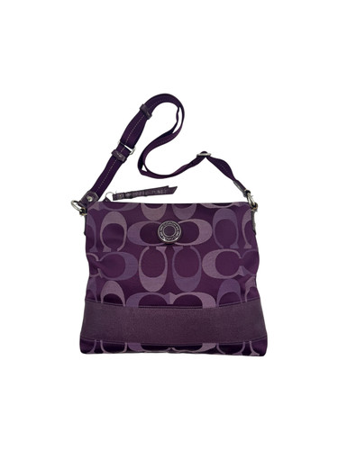 COACH SIGNATURE STRIPE PURPLE CROSSBODY BAG