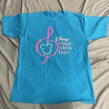Vintage 80s Disney Magic Music Days Teal T Shirt Sz XL Made In USA 100% Cotton