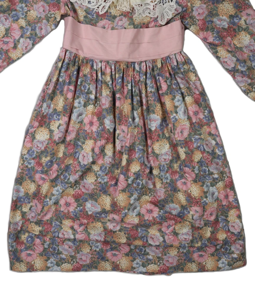 JAYNE COPELAND США девочка 8 цветочный Питер Пэн кружевной воротник Cottagecore Prairie платье - Изображение 2 из 4