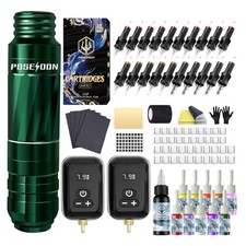 POSEIDON Cordless Tattoo Pen Kit with 2 1600Mah Batteries  Complete Starter Set