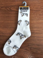 Women's Size Medium (6-11) For Bare Feet Australian Shepherd Socks-NWT