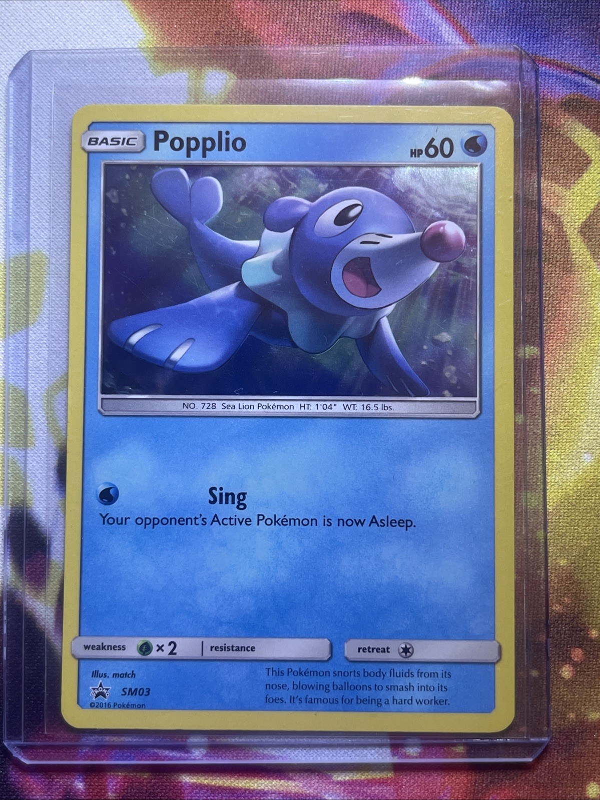Pokémon TCG Popplio SM Black Star Promo SM03 Promo Holo Mp