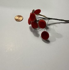 Red Velvet Flat Circle Stamens - 12 Stamens Made in Japan -Vintage