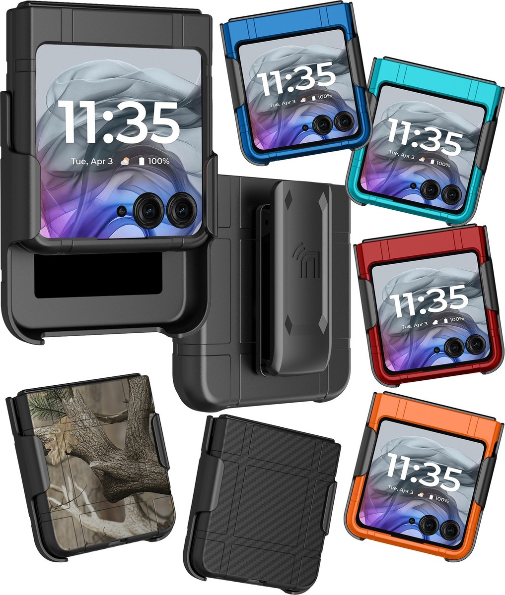 Hard Case Cover Belt Clip Holster for Motorola RAZR 2024/2025 Flip Phone