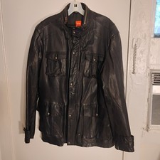 Hugo Boss Orange Jaboo-W Mens  Leather Biker ...