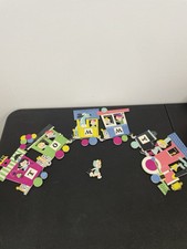 Vintage Train Baby Wall Hanging Pressed Cardboard Spells "Tommy  Wh1-3