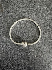 PANDORA Moments Heart Clasp Snake Chain Bracelet 925 7  