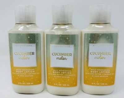 CUCUMBER MELON BATH & BODY WORKS BODY LOTION HAND CREAM SHEA 8OZ LOT OF 3