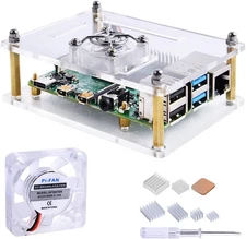 GeeekPi Acrylic Case for Raspberry Pi 4 Model B & pi 3 Clear 