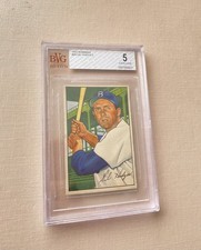 Gil Hodges, Brooklyn Dodgers, 1952 Bowman, #80 Grade 5 Excellent Becket