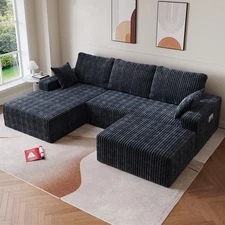 107.09" Free Combination Boneless Modular Couch Sectional Sofa U-shaped Sofa Bed